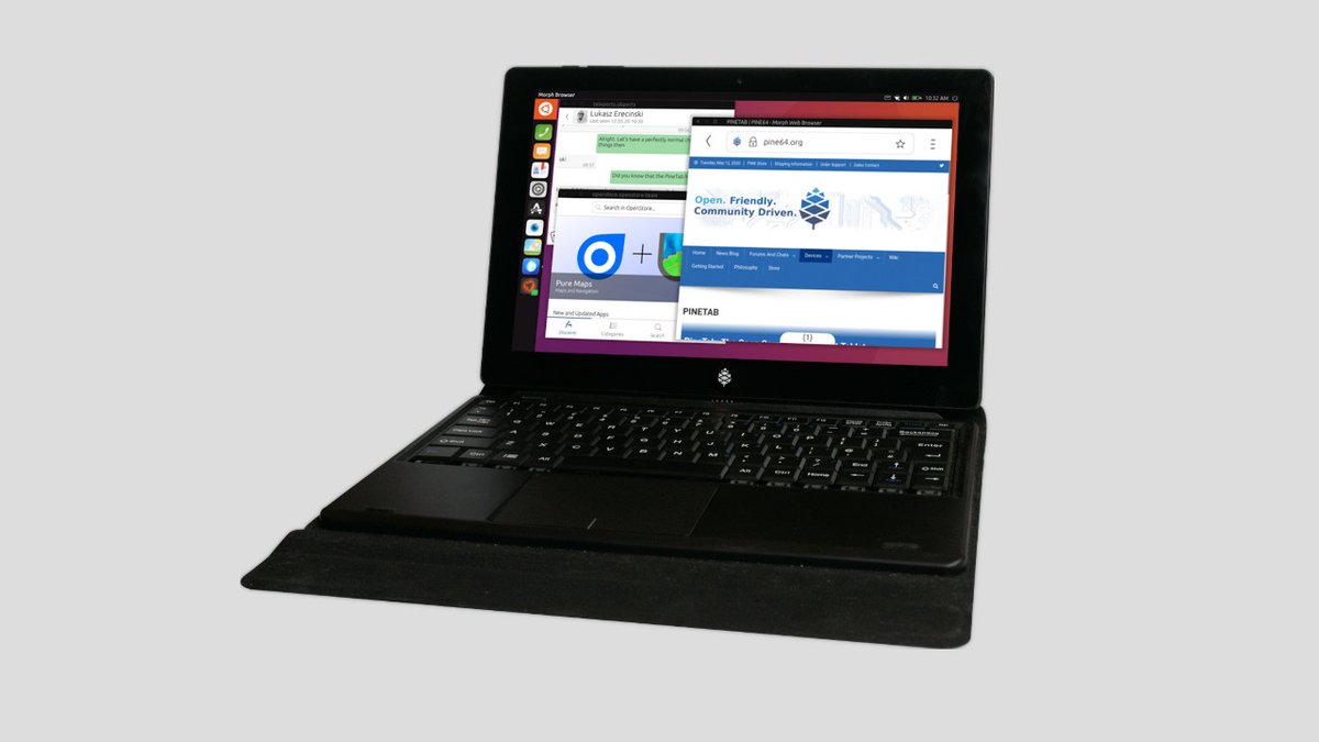 Демонстрация Ubuntu Touch на планшете PineTab