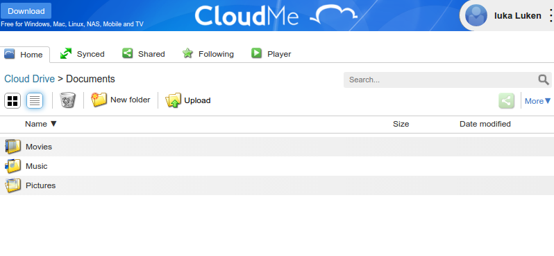 Работа CloudMe через браузер