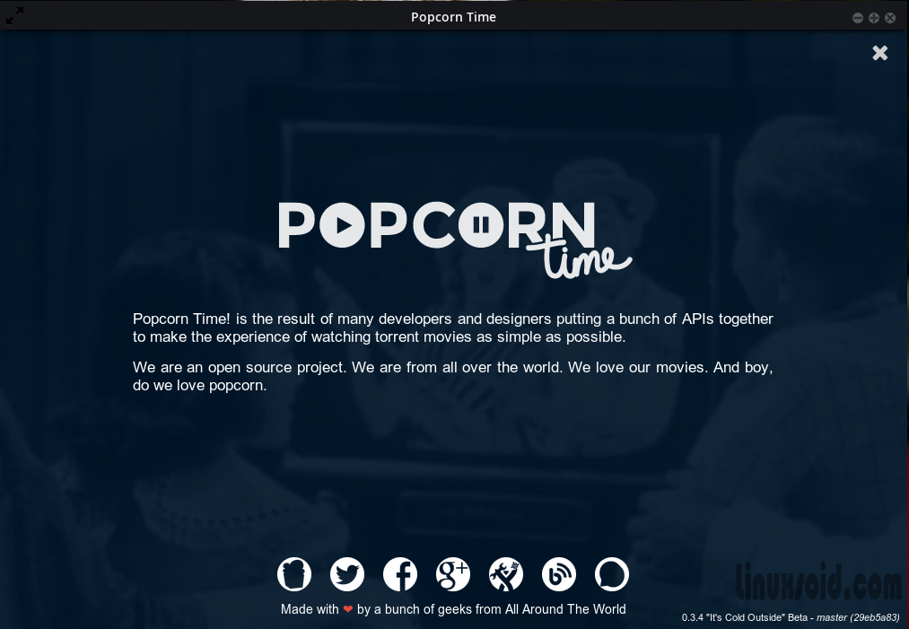 Popcorn Time 0.3.4 для Ubuntu