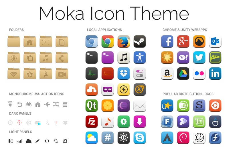 Набор иконок Moka для Linux
