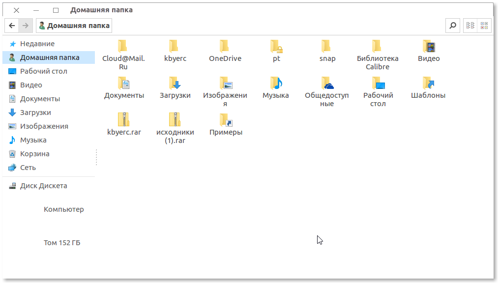 Результаты установки темы Windows 10 в Ubuntu