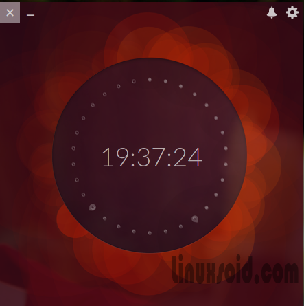 Стартовое окно виджета Up Clock для Ubuntu