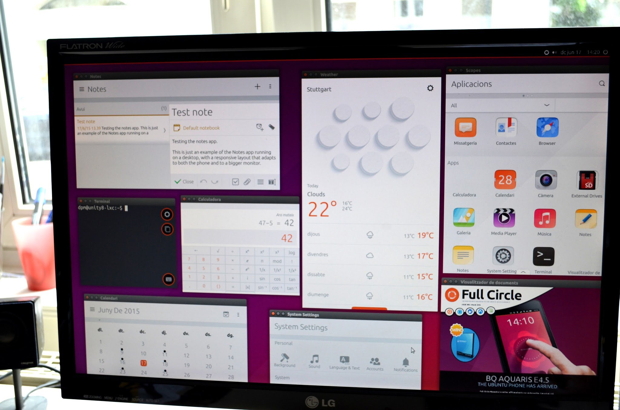 Как выглядит Unity 8 в Ubuntu 16.04